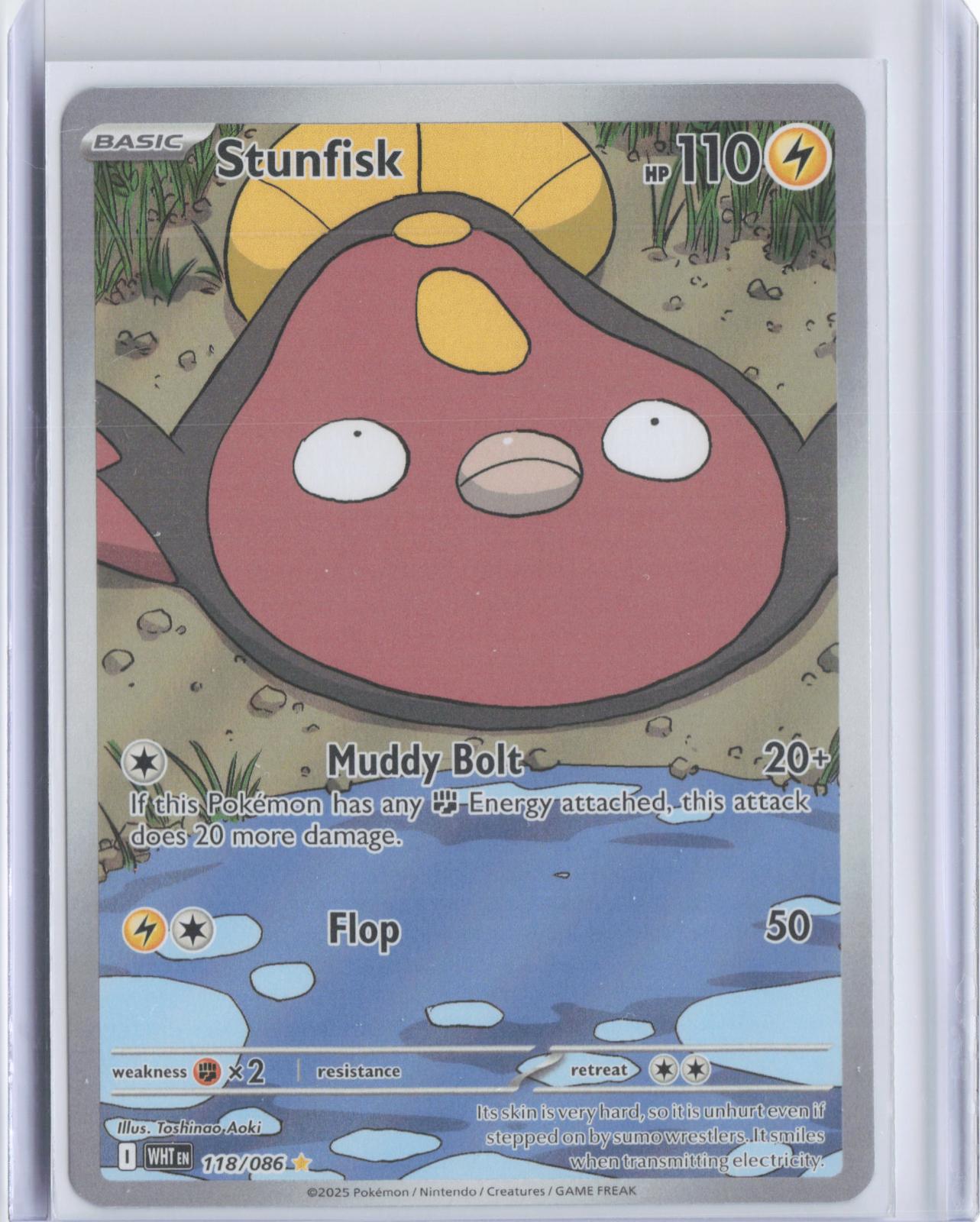 Stunfisk 118/086 Holo Illustration Rare White Flare Pokemon