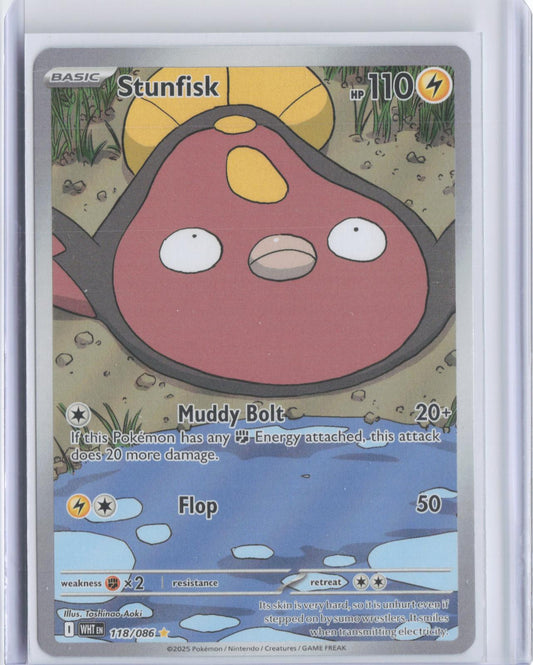 Stunfisk 118/086 Holo Illustration Rare White Flare Pokemon