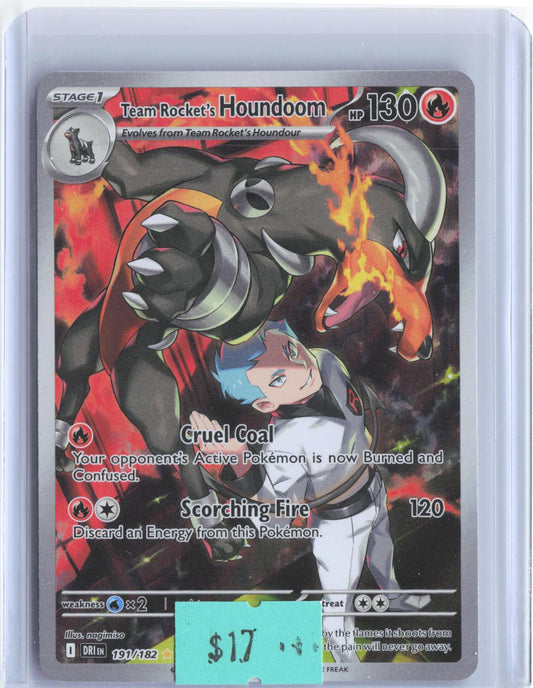 Team Rocket's Houndoom 191/182 Illustration Rare Destined Rivals Pokemon Holo