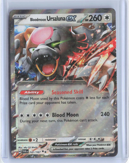 Bloodmoon Ursaluna ex 141/167 Double Rare Twilight Masquerade Pokemon Holo