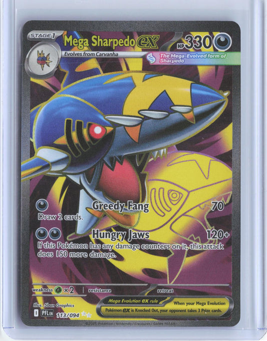 Mega Sharpedo ex 113/094 Ultra Rare Phantasmal Flames Pokemon Holo