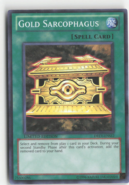 Gold Sarcophagus DREV-ENSE2 Super Rare Duelist Revolution Yu-Gi-Oh Limited