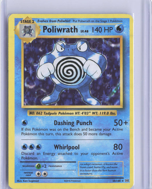Poliwrath 25/108 Holo Rare Evolutions Pokemon