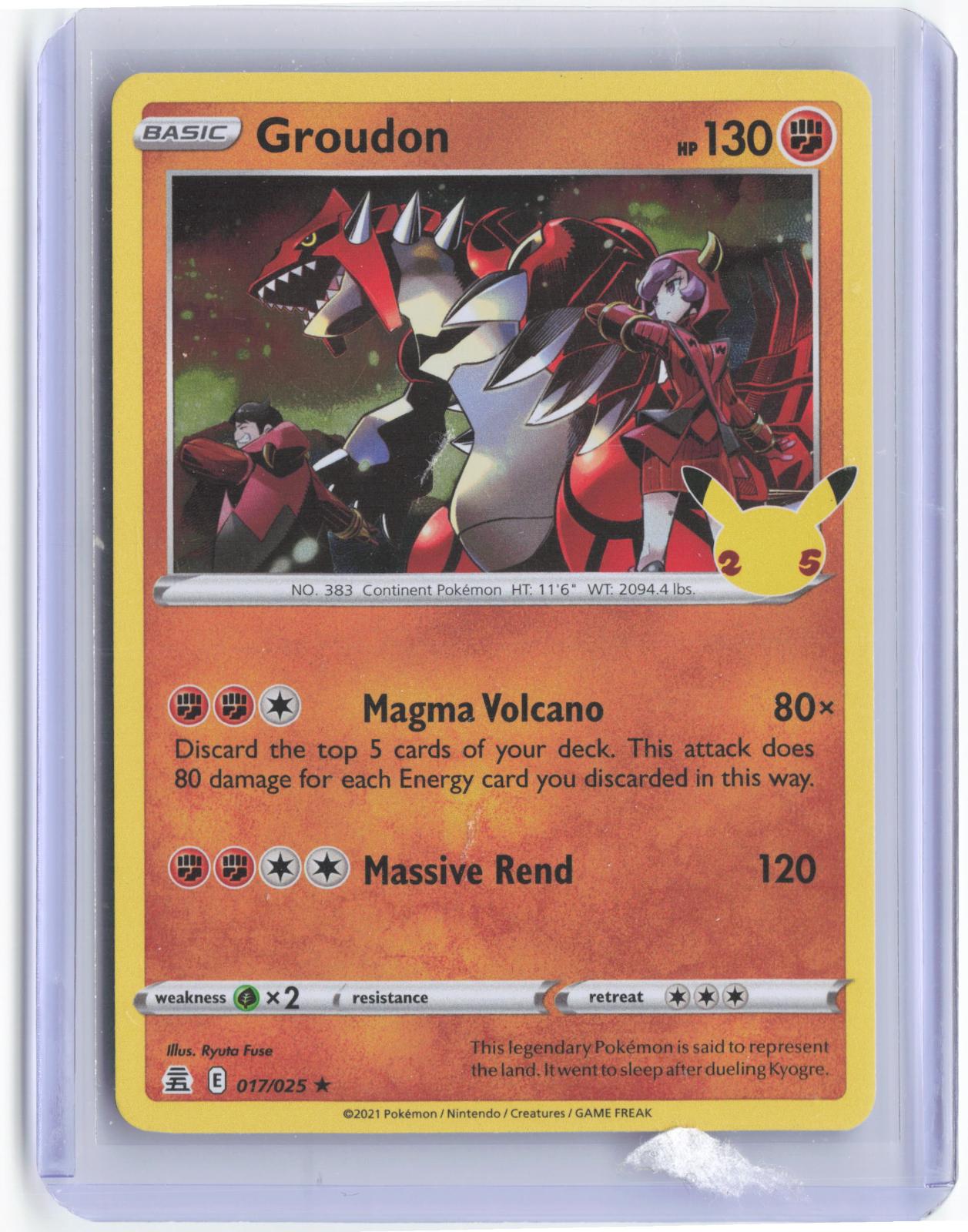 Groudon 017/025 Rare Celebrations Pokemon TCG Card