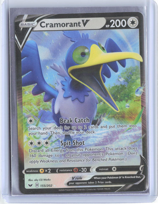 Cramorant V 155/202 Holo V Rare Sword & Shield Pokemon