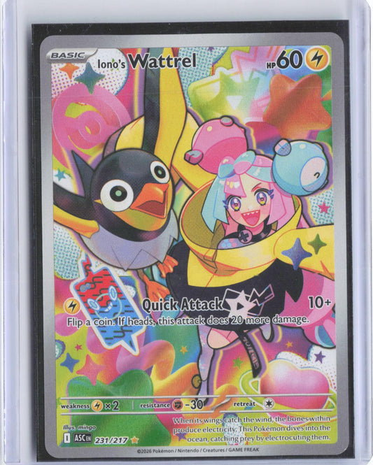 Iono's Wattrel 231/217 Illustration Rare Ascended Heroes Pokemon Holo