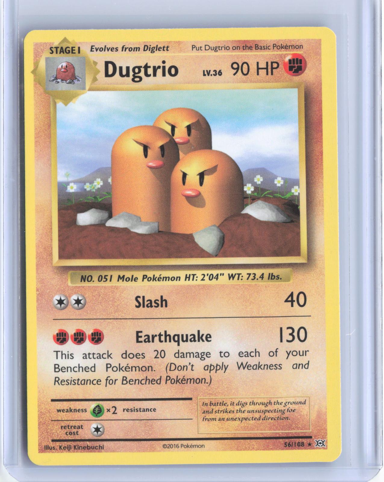 Dugtrio 56/108 Rare Evolutions Pokemon TCG Card