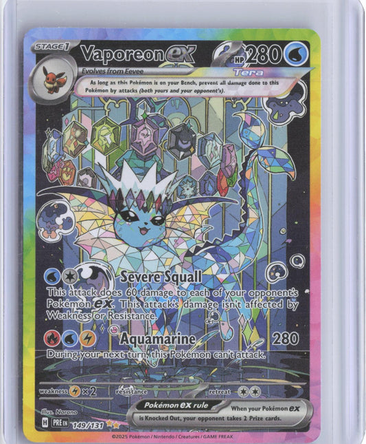Vaporeon ex 149/131 Holo Special Illustration Rare Prismatic Evolutions Pokemon