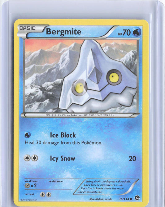 Bergmite 36/114 Common Steam Siege Pokemon TCG Card