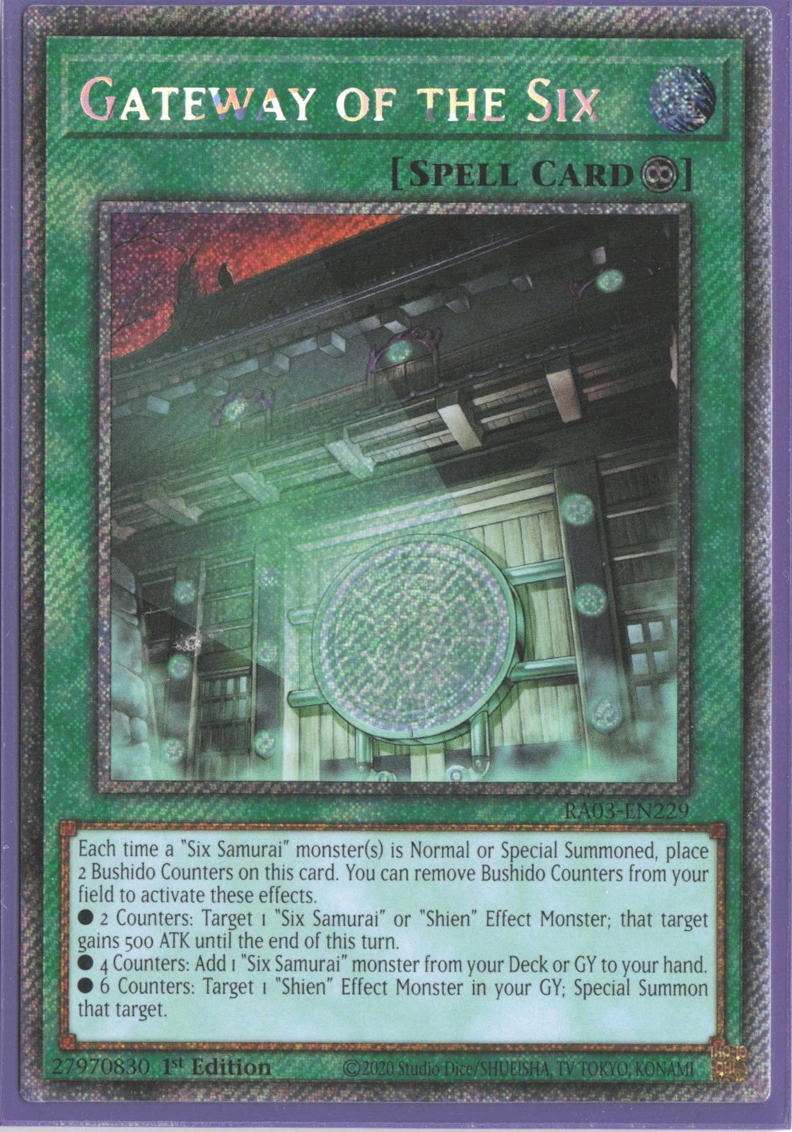 Gateway of the Six (Platinum Secret Rare) RA03-EN229 Quarter Century Bonanza Yu-Gi-Oh 1st Edition