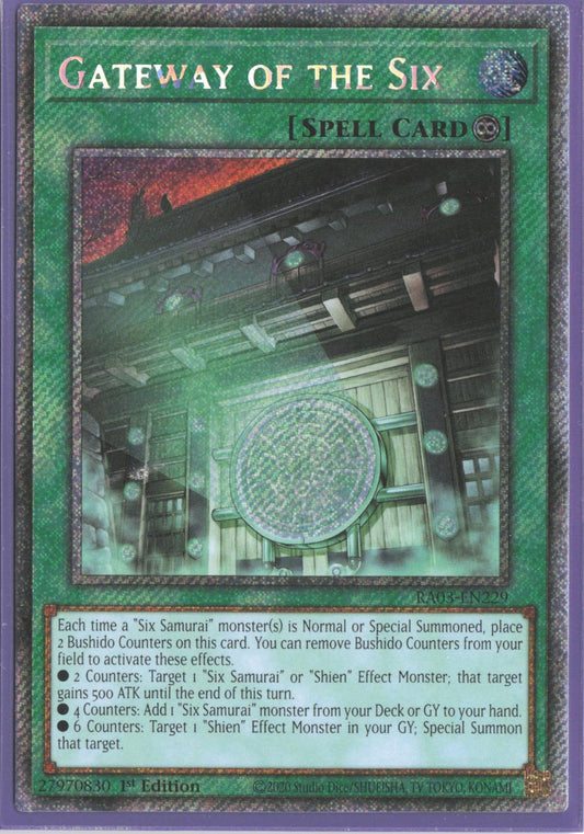 Gateway of the Six (Platinum Secret Rare) RA03-EN229 Quarter Century Bonanza Yu-Gi-Oh 1st Edition