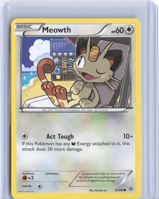 Meowth 61/98 Common Ancient Origins Pokemon TCG Card