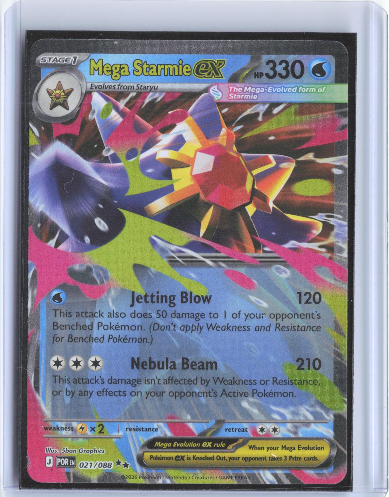 Mega Starmie ex 021/088 Double Rare Perfect Order Pokemon Holo
