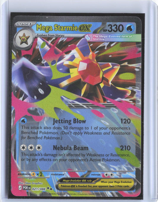 Mega Starmie ex 021/088 Double Rare Perfect Order Pokemon Holo
