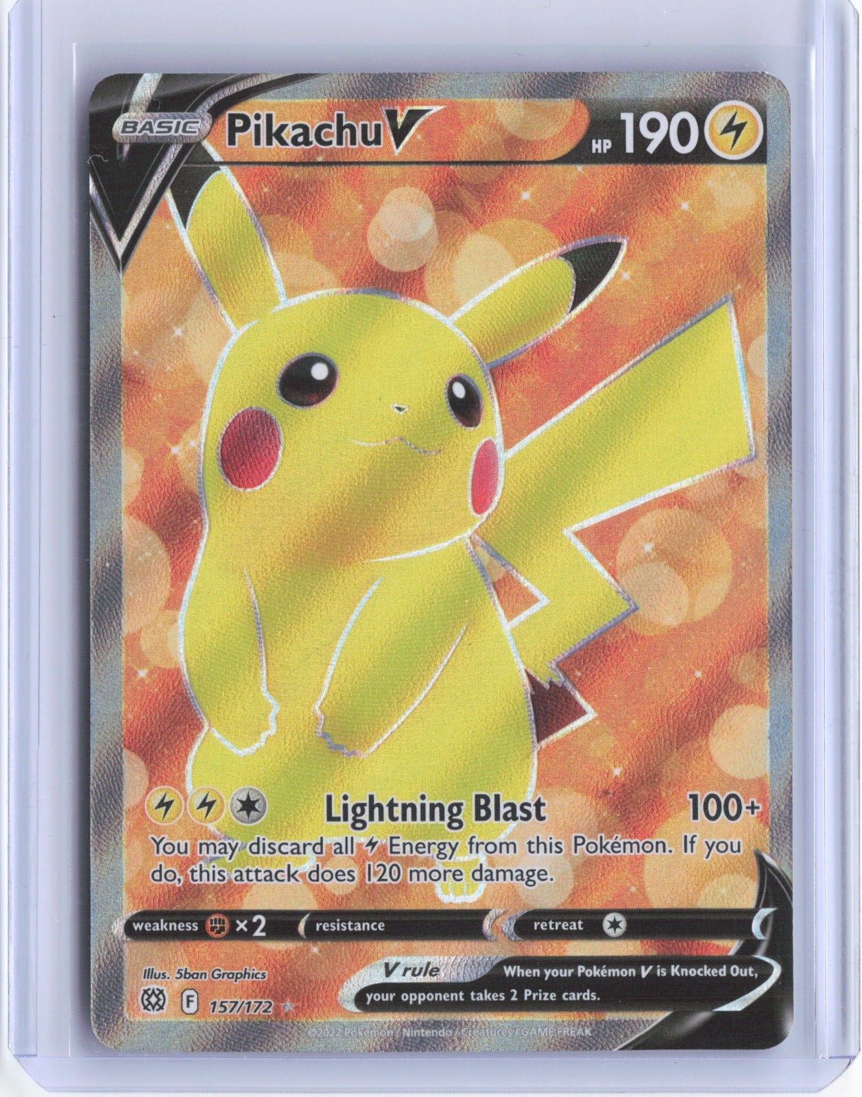 Pikachu V (Full Art) Holo Ultra Rare SWSH09: Brilliant Stars 157/172