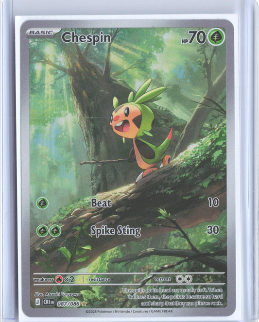 Chespin 087/086 Holo Illustration Rare Chaos Rising Pokemon