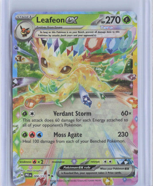 Leafeon ex 006/131 Holo Double Rare Prismatic Evolutions Pokemon Holo TCG Card