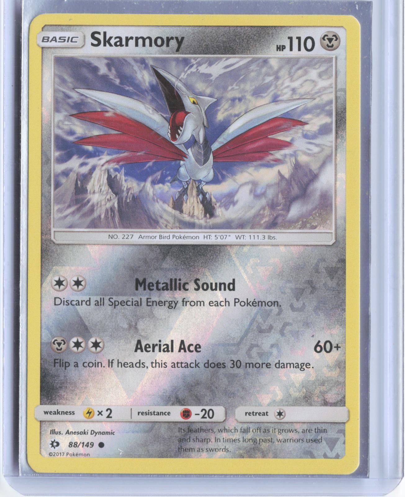 Skarmory 88/149 Common SM Base Set Pokemon Reverse Holo TCG Card