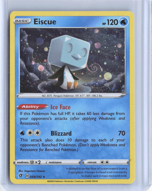 Eiscue 054/192 Holo Rare Rebel Clash Pokemon Holo TCG Card