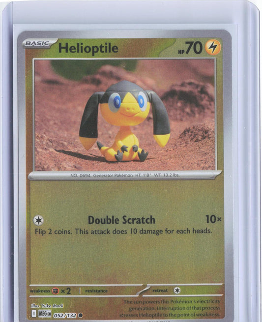 Helioptile 052/132 Common Mega Evolution Pokemon Reverse Holo TCG Card