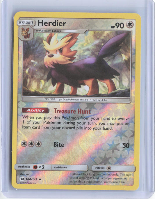 Herdier 104/149 Uncommon SM Base Set Pokemon Reverse Holo TCG Card