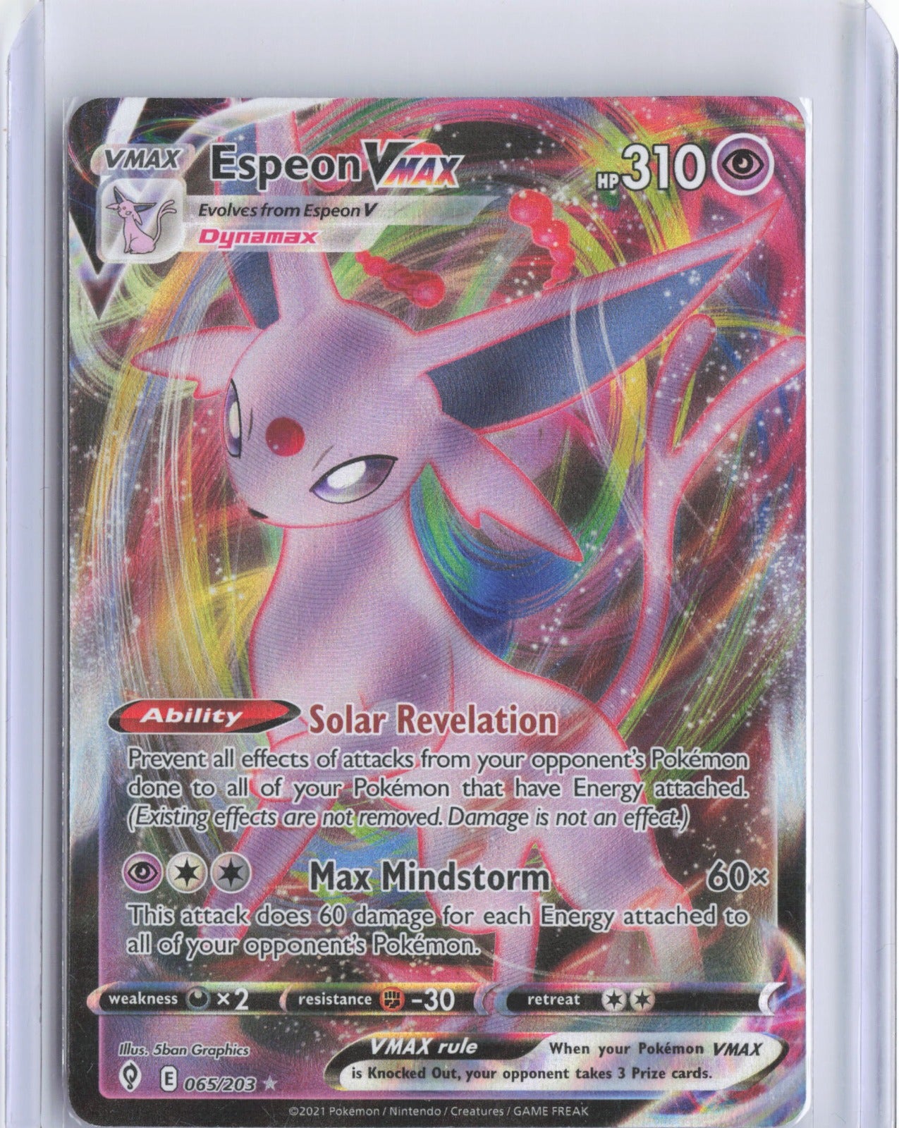 Espeon VMAX Holo Ultra Rare SWSH07: Evolving Skies 065/203