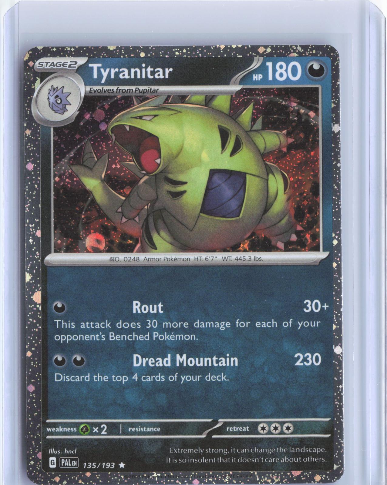 Tyranitar 135/193 Rare Paldea Evolved Pokemon TCG Card