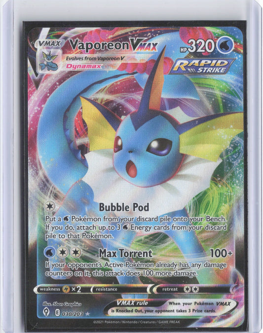 Vaporeon VMAX Holo Ultra Rare SWSH07: Evolving Skies 030/203