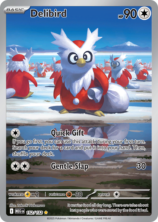 Delibird 152/132 Illustration Rare Mega Evolution Pokemon Holo