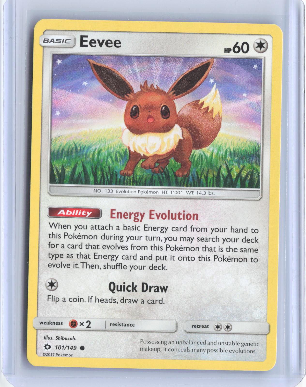 Eevee 101/149 Common SM Base Set Pokemon TCG Card