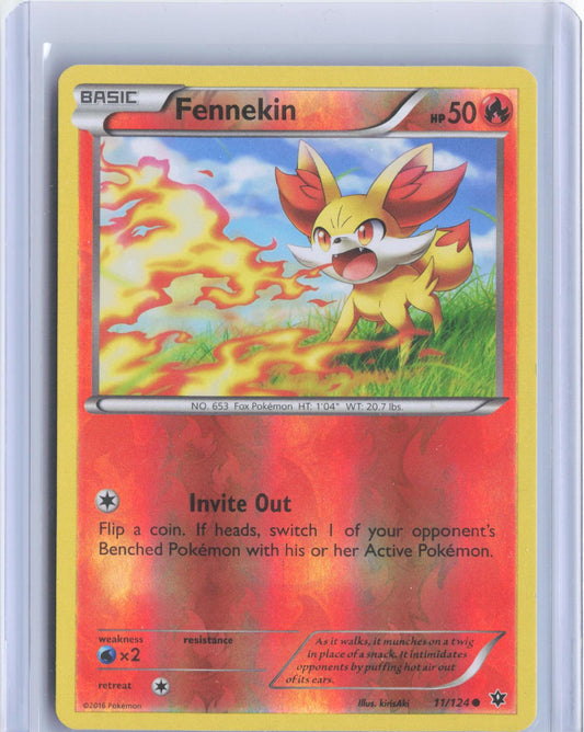 Fennekin 11/124 Common Fates Collide Pokemon Reverse Holo TCG Card