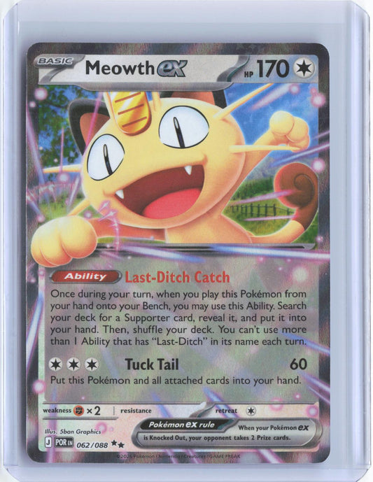 Meowth ex 062/088 Double Rare Perfect Order Pokemon TCG Card