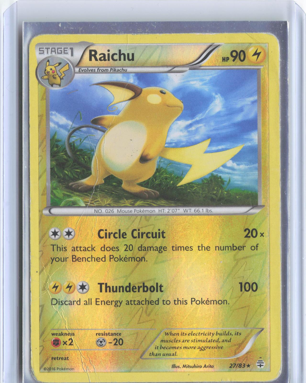 Raichu 27/83 Holo Rare Generations Pokemon Reverse Holo TCG Card