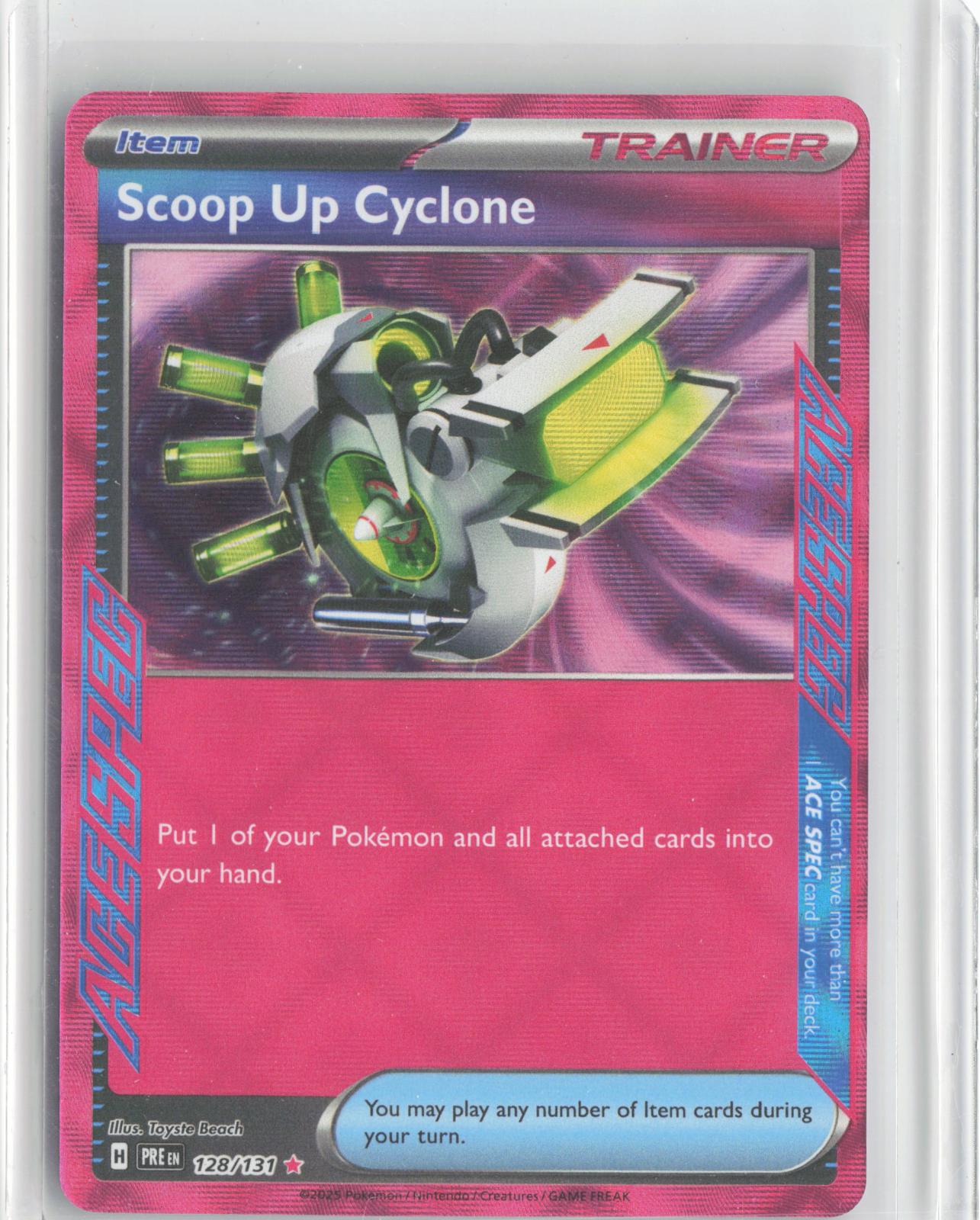 Scoop Up Cyclone 128/131 ACE SPEC Rare Prismatic Evolutions Pokemon Holo