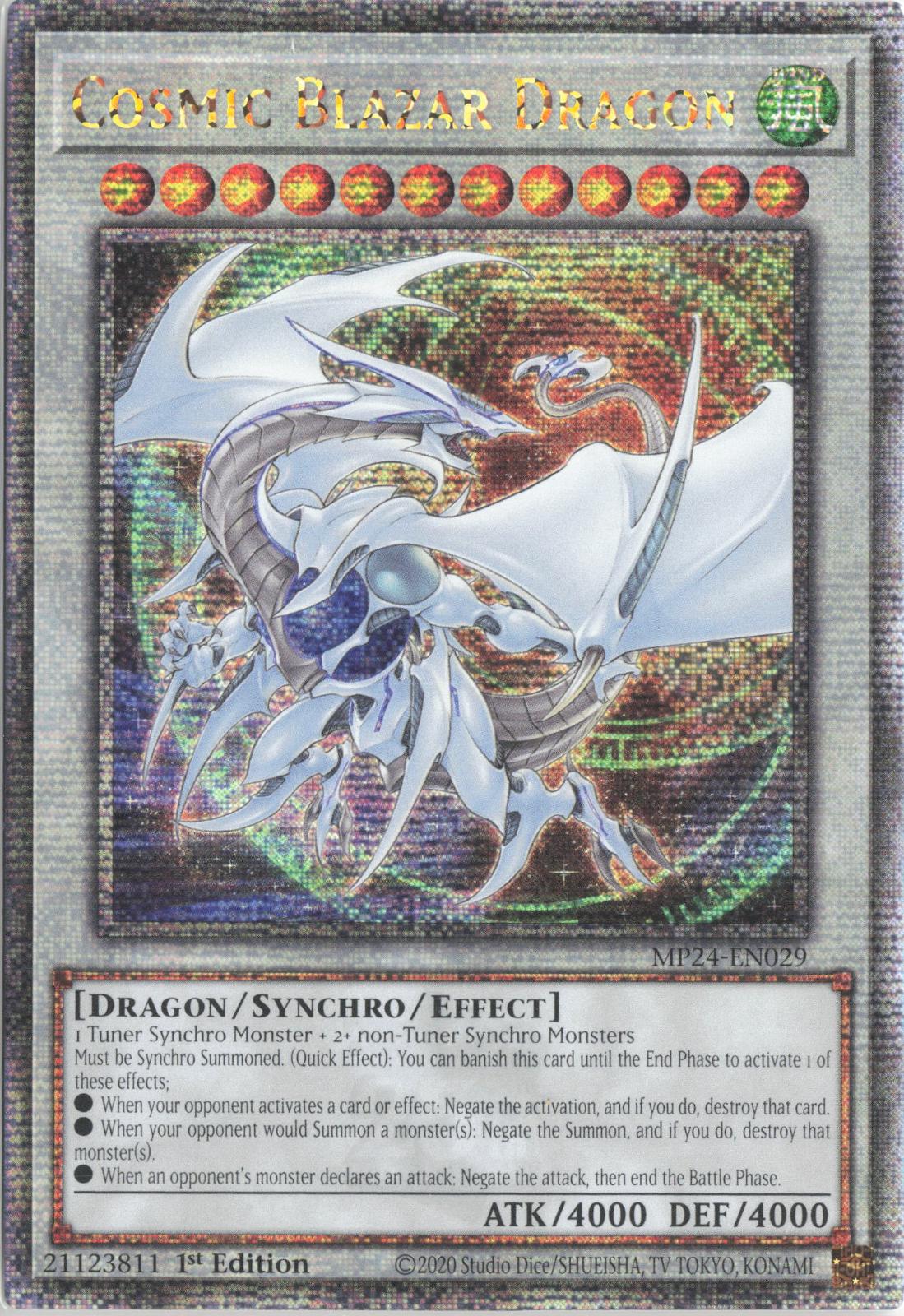 Cosmic Blazar Dragon (Quarter Century Secret Rare) MP24-EN029 25th Anniversary Tin: Dueling Mirrors Yu-Gi-Oh 1st Edition