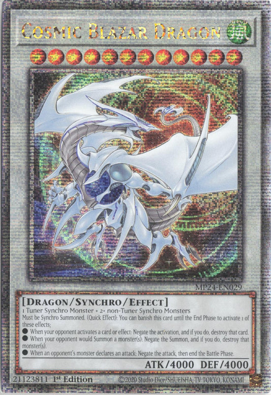 Cosmic Blazar Dragon (Quarter Century Secret Rare) MP24-EN029 25th Anniversary Tin: Dueling Mirrors Yu-Gi-Oh 1st Edition