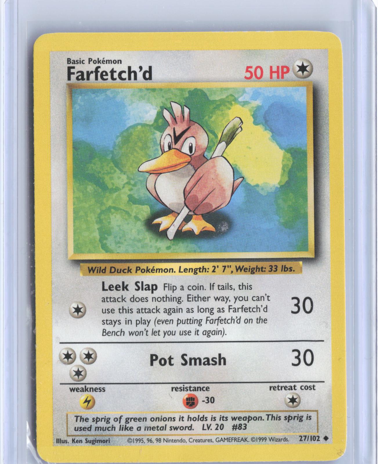 Farfetch'd 27/102 Uncommon Base Set Unlimited Pokemon TCG Card