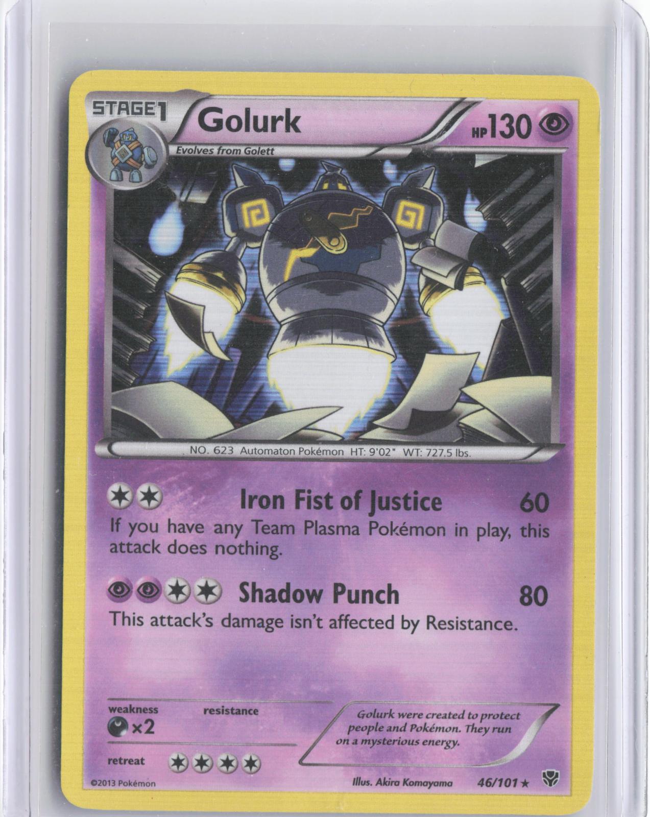 Golurk 46/101 Holo Rare Plasma Blast Pokemon Reverse Holo TCG Card