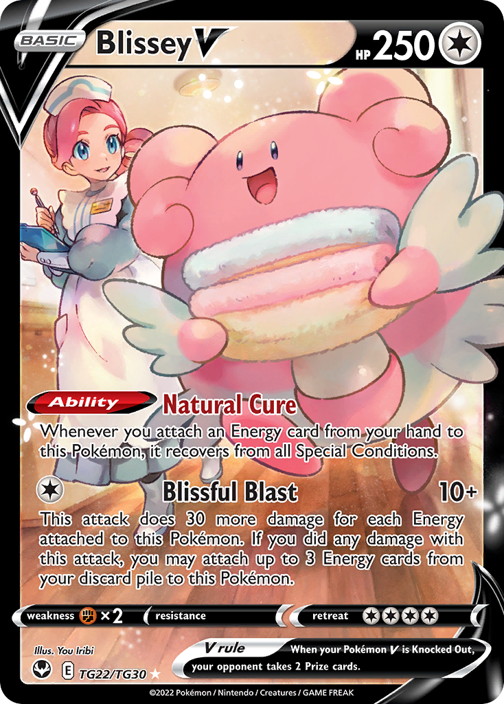 Blissey V TG22/TG30 Holo V Rare Silver Tempest Trainer Gallery Pokemon TCG Card