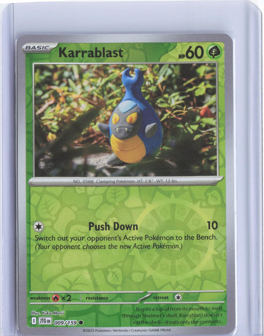 Karrablast 009/159 Common Journey Together Pokemon Reverse Holo TCG Card