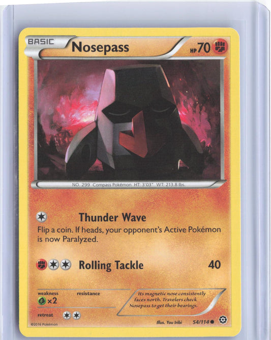 Nosepass 54/114 Common Steam Siege Pokemon TCG Card