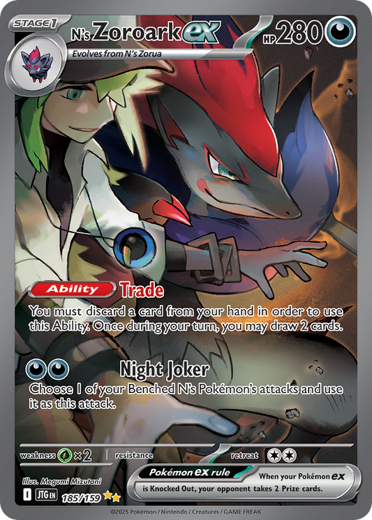 N's Zoroark ex 185/159 Special Illustration Rare Journey Together Pokemon Holo