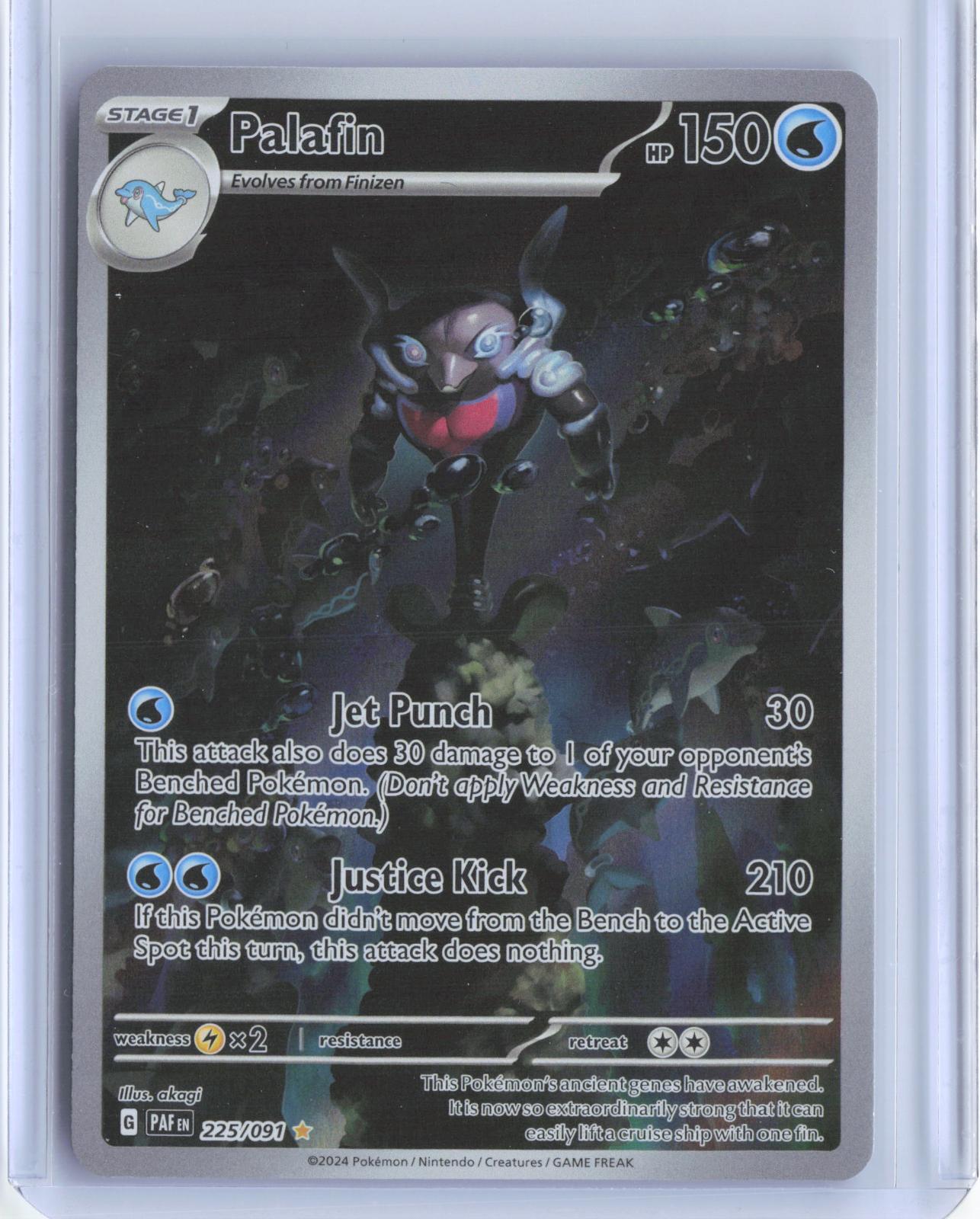 Palafin 225/091 Illustration Rare Paldean Fates Pokemon TCG Card