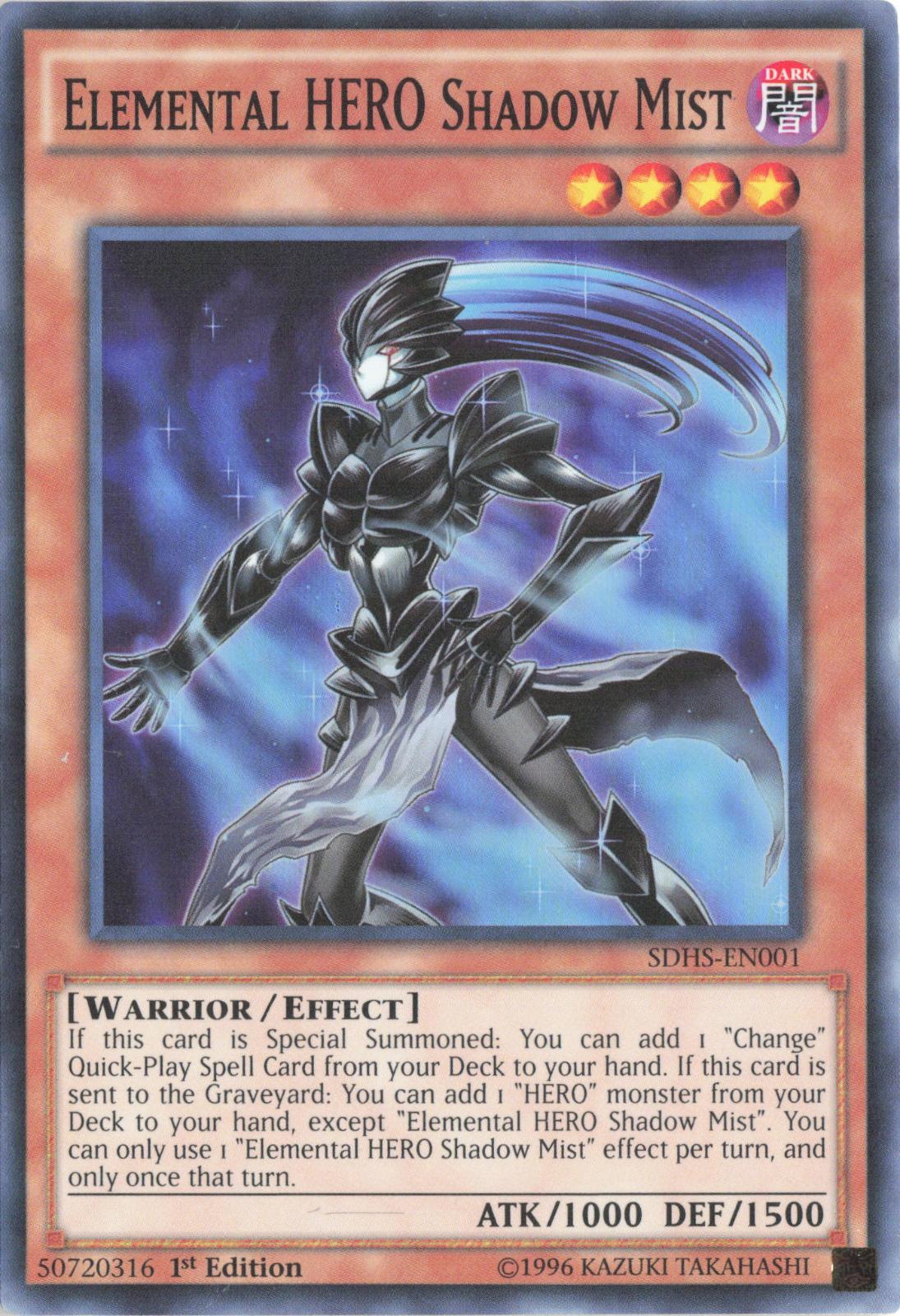 Elemental HERO Shadow Mist SDHS-EN001 Structure Deck: HERO Strike Yu-Gi-Oh 1st Edition
