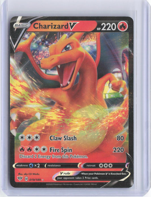 Charizard V 019/189 Holo V Rare Darkness Ablaze Pokemon