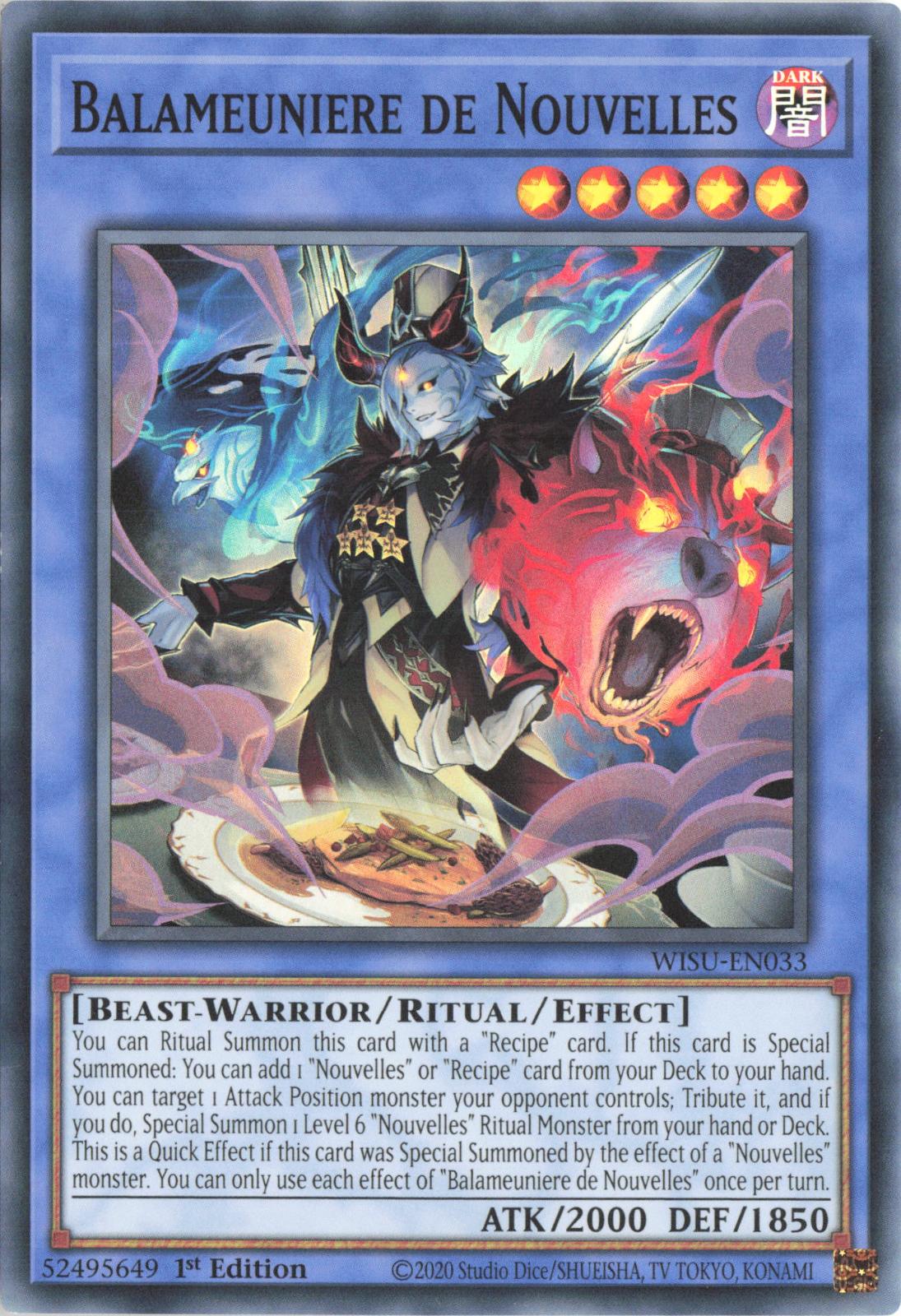 Balameuniere de Nouvelles WISU-EN033 Wild Survivors Yu-Gi-Oh 1st Edition