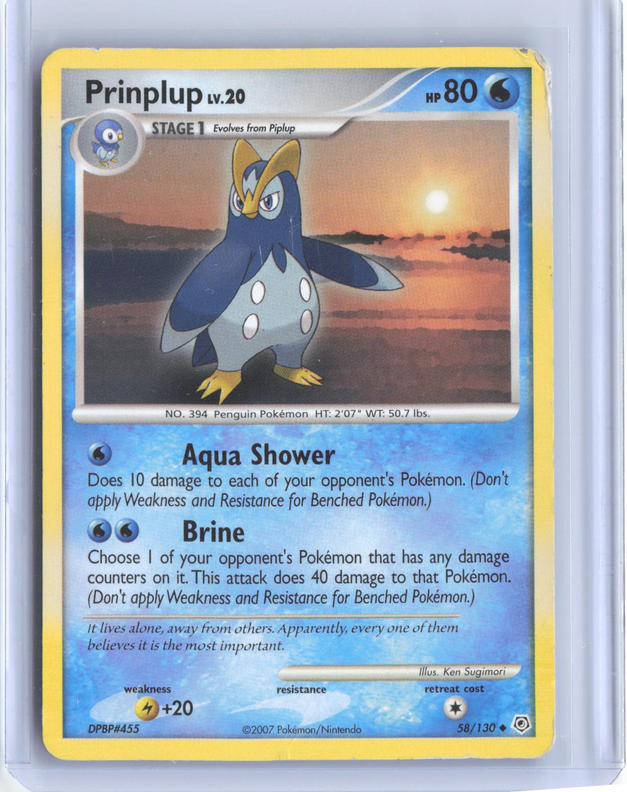 Prinplup 58/130 Uncommon Diamond & Pearl Pokemon TCG Card