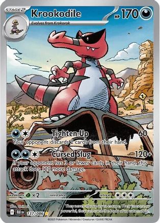 Krookodile 137/086 Holo Illustration Rare Black Bolt Pokemon TCG Card