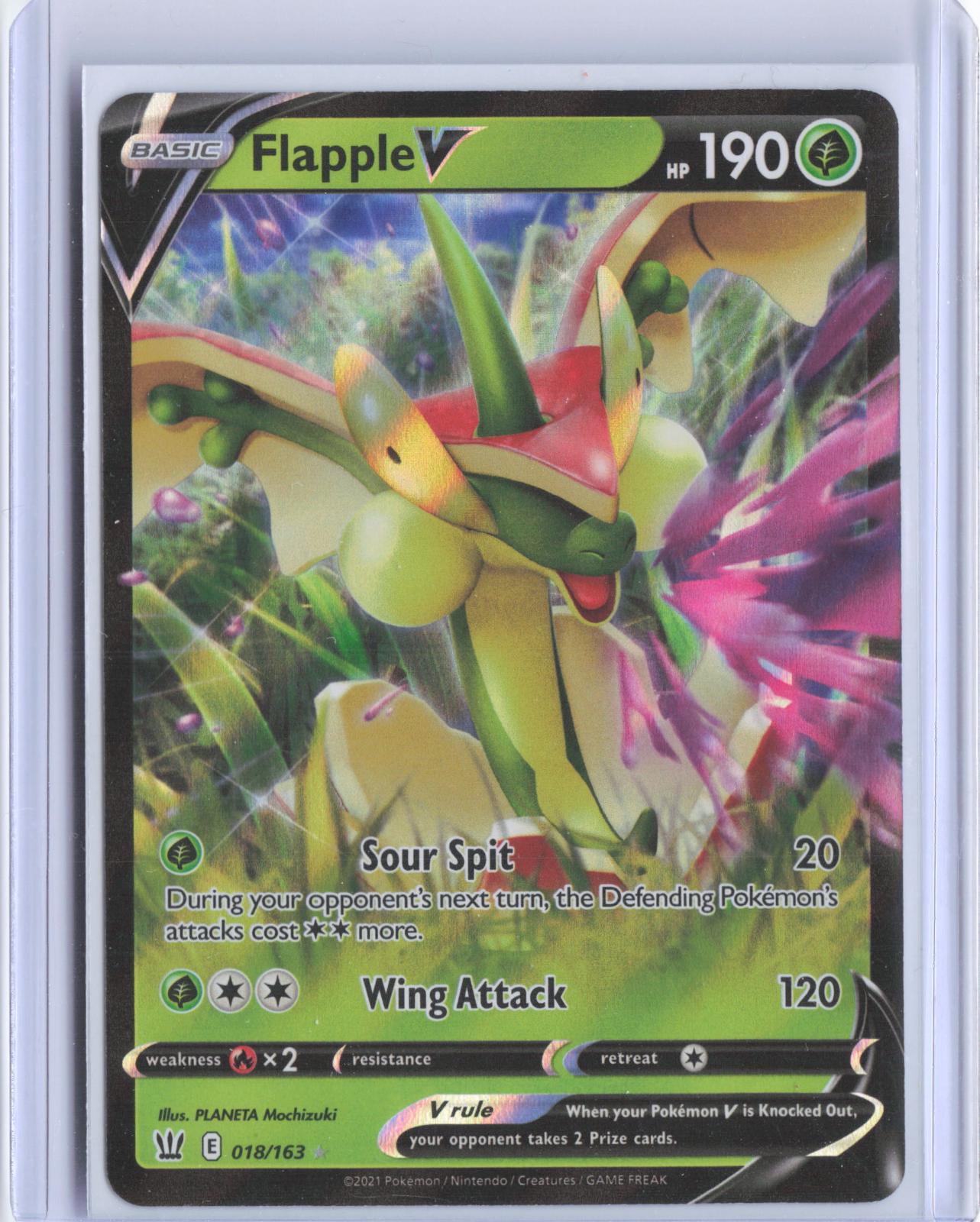 Flapple V 018/163 Holo V Rare Battle Styles Pokemon TCG Card