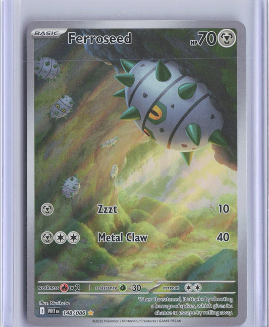 Ferroseed 148/086 Illustration Rare White Flare Pokemon Holo